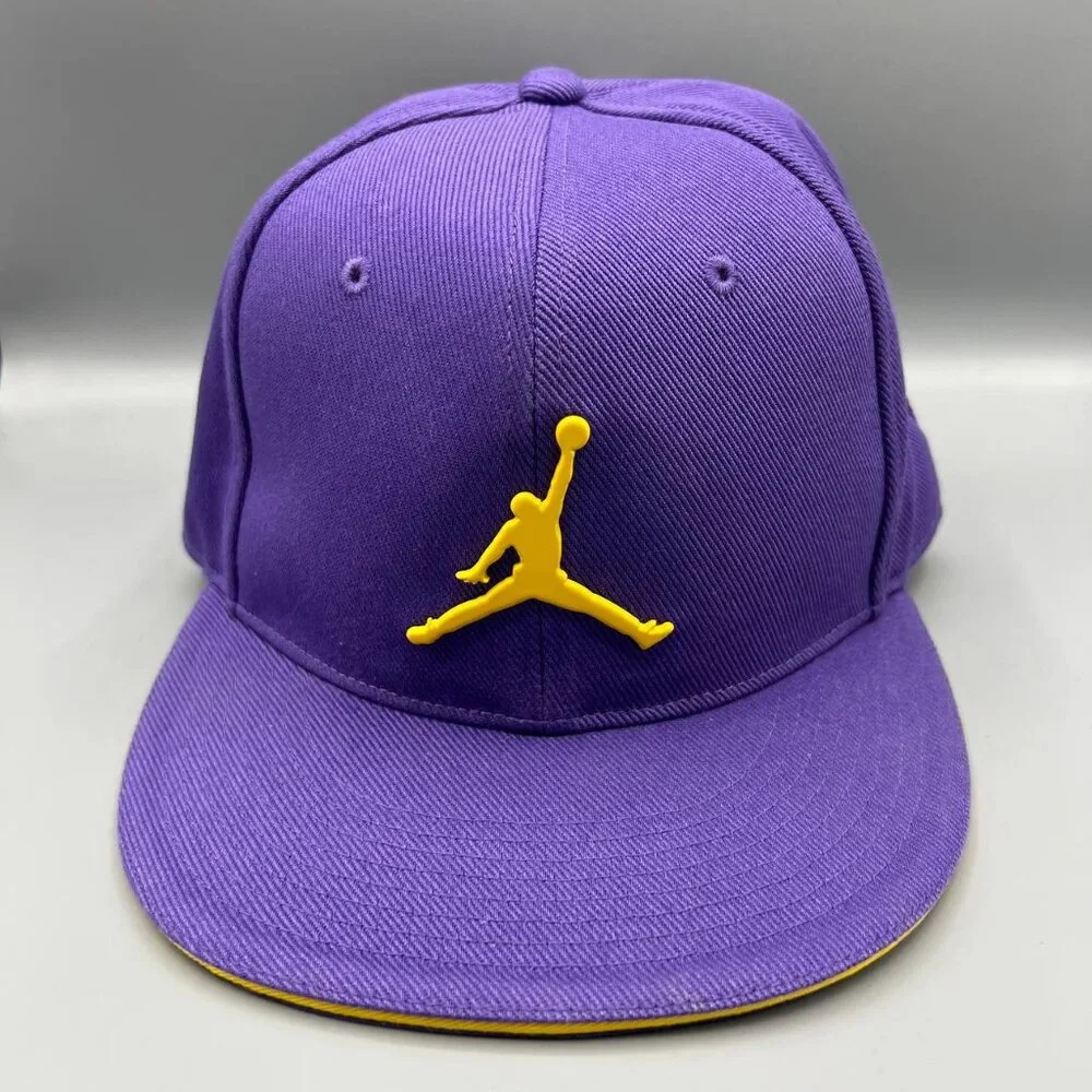 Air Jordan Hat Men 7 3/8 Purple Jumpman Fitted Cap Kobe Bryant LA Lakers